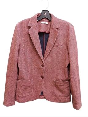Circolo 1901 Knit Herringbone Blazer Jacket - Rose Pink Italian Size 44